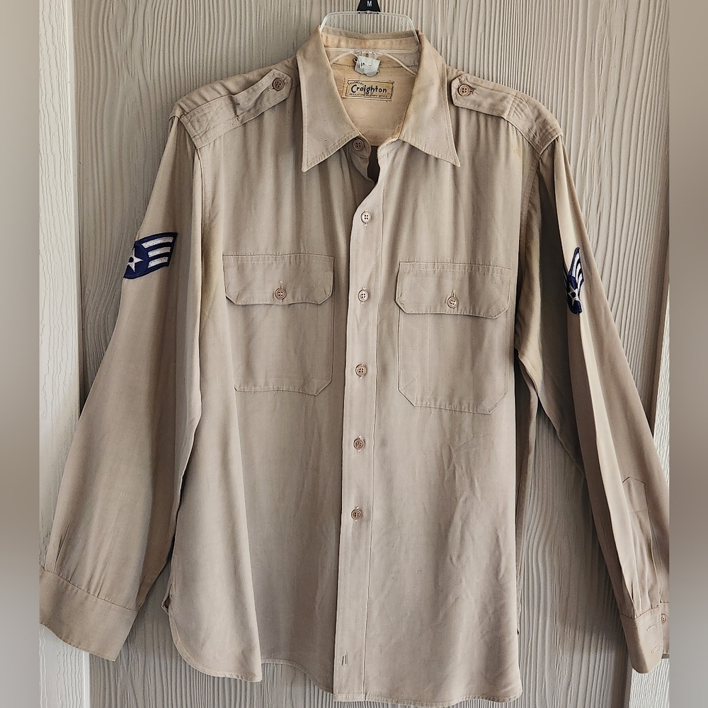 Vntg Creighton USAF Military Shirt